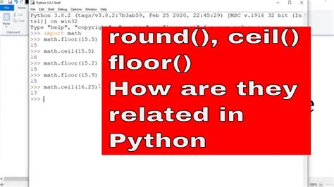 floor() and ceil() function Python .